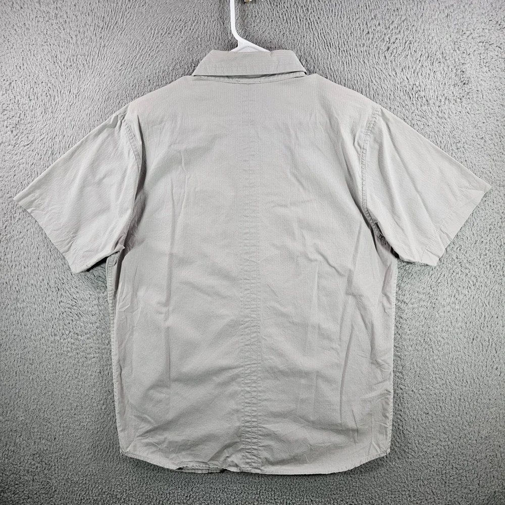 The North Face Mens‎ Gray Pinstripe Short Sleeve Button Up Shirt Size Medium